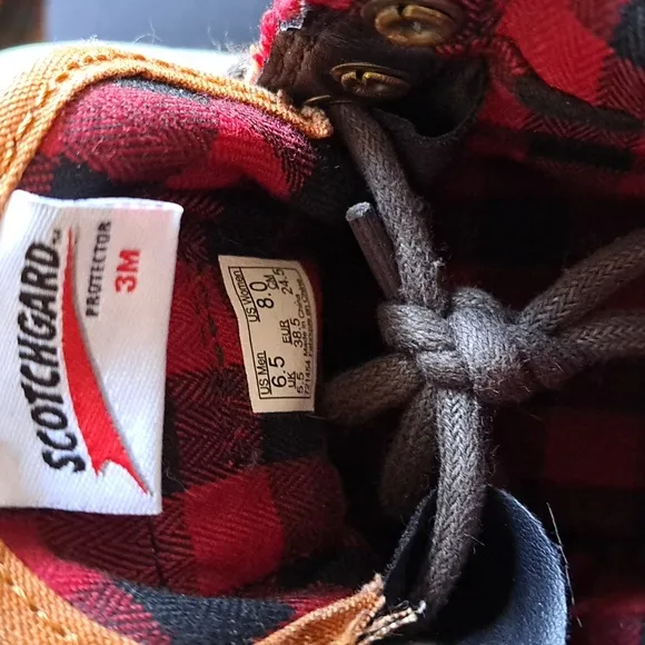 Vans Youth All Weather‎ Lumberjack Hi-top Brown Suede/Plaid Sneakers S-M6.5/W8