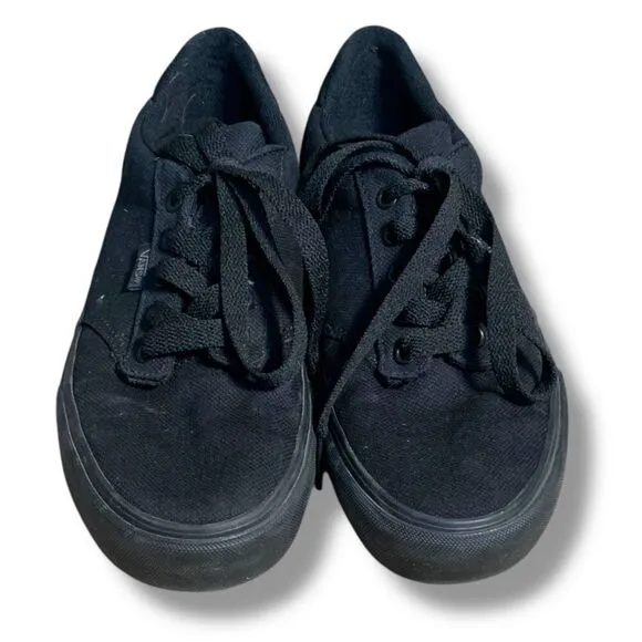 Vans Atwood Deluxe Comfort Black Canvas Sneakers Men’s 7.5 Skateboard Casual