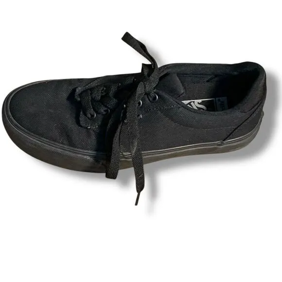 Vans Atwood Deluxe Comfort Black Canvas Sneakers Men’s 7.5 Skateboard Casual