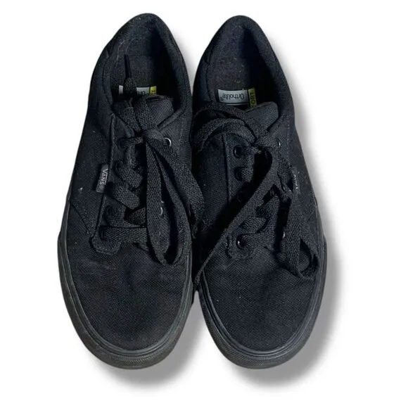 Vans Atwood Deluxe Comfort Black Canvas Sneakers Men’s 7.5 Skateboard Casual
