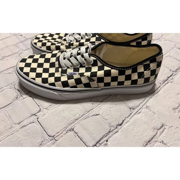 Vans Men's 9 Lace Up Low Sneakers Brown Cream Checkerboard Classic Skater Punk