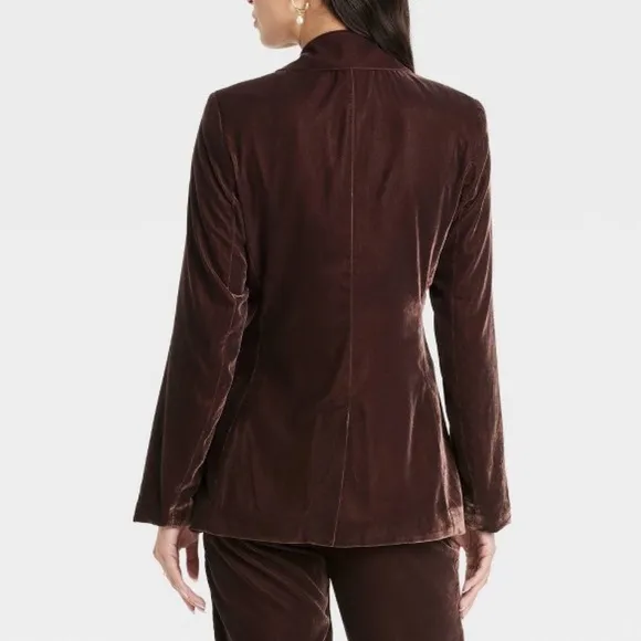 Velvet chocolate brown thick luxurious fully lined blazer