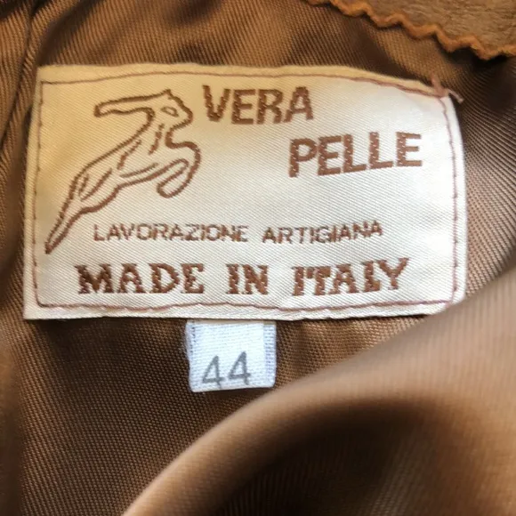Vera Pelle brown leather pencil skirt