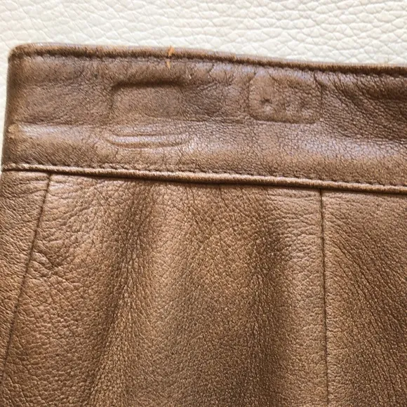 Vera Pelle brown leather pencil skirt
