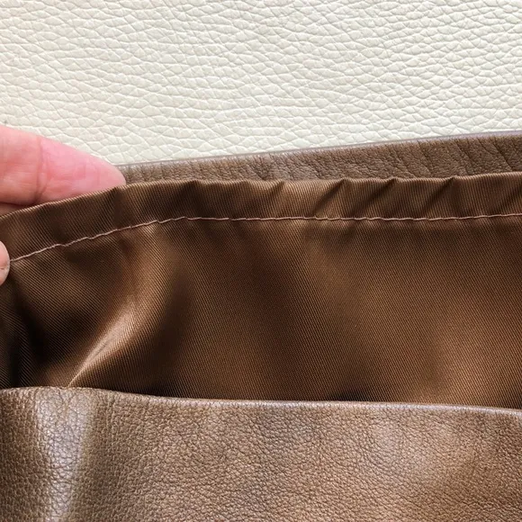 Vera Pelle brown leather pencil skirt
