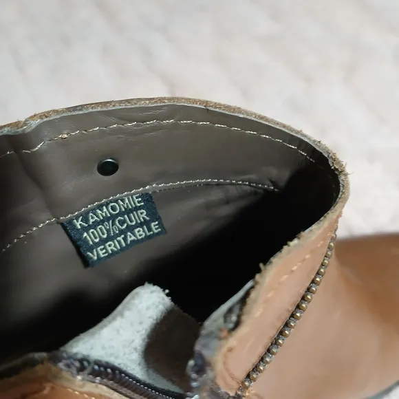 Vero Cuoio Brown Heeled Boots with Leather Finish