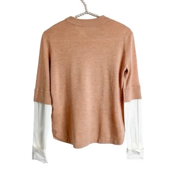 VERONICA BEARD Roscoe Merino Wool Mixed Media Pullover Sweater Size XS