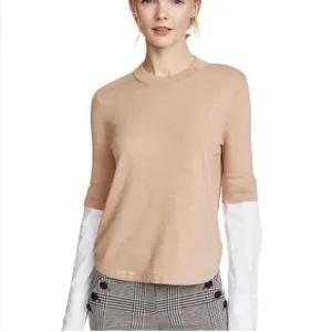 VERONICA BEARD Roscoe Merino Wool Mixed Media Pullover Sweater Size XS