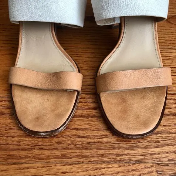 VIA SPIGA V-Belia Casual Ankle Strap Sandals - Natural White Women’s Size 8