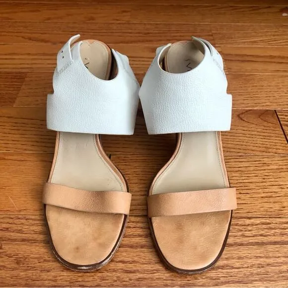 VIA SPIGA V-Belia Casual Ankle Strap Sandals - Natural White Women’s Size 8