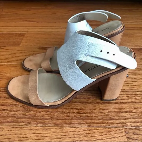 VIA SPIGA V-Belia Casual Ankle Strap Sandals - Natural White Women’s Size 8