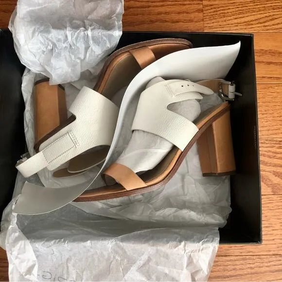 VIA SPIGA V-Belia Casual Ankle Strap Sandals - Natural White Women’s Size 8