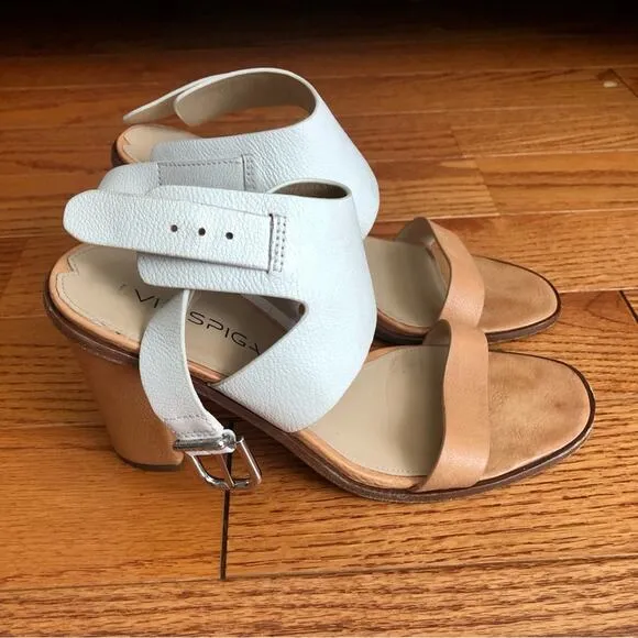 VIA SPIGA V-Belia Casual Ankle Strap Sandals - Natural White Women’s Size 8