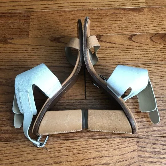 VIA SPIGA V-Belia Casual Ankle Strap Sandals - Natural White Women’s Size 8