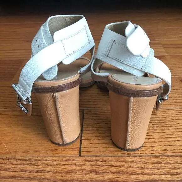 VIA SPIGA V-Belia Casual Ankle Strap Sandals - Natural White Women’s Size 8