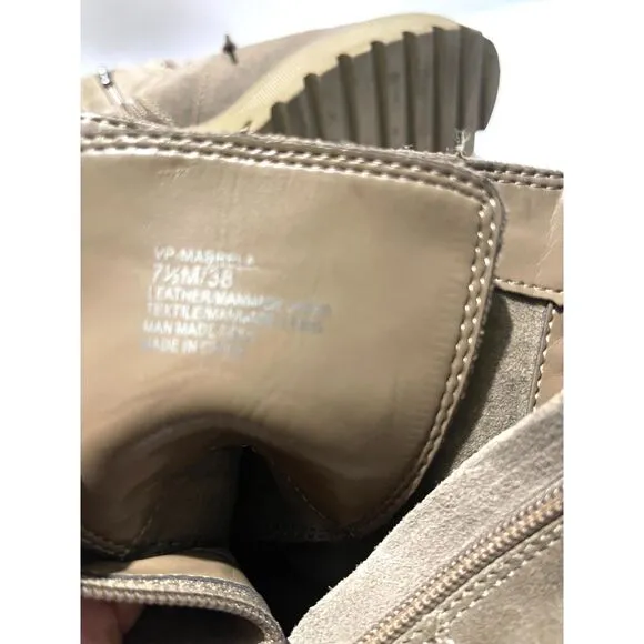 Vince Camuto boots brown chunky combat leather and man made platform women's 7.5