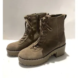 Vince Camuto boots brown chunky combat leather and man made platform women's 7.5