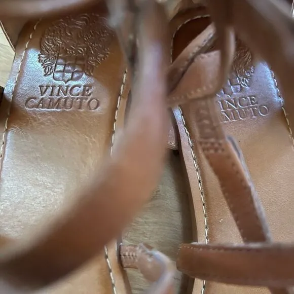 VINCE CAMUTO Brown Lace Up Gladiator Sandals VINCE CAMUTO Gladiator Sandals