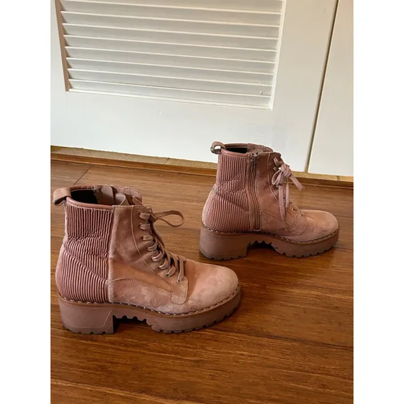 Vince Camuto Combat Boots, Powder Pink, Size 9M
