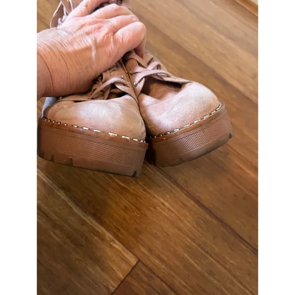 Vince Camuto Combat Boots, Powder Pink, Size 9M