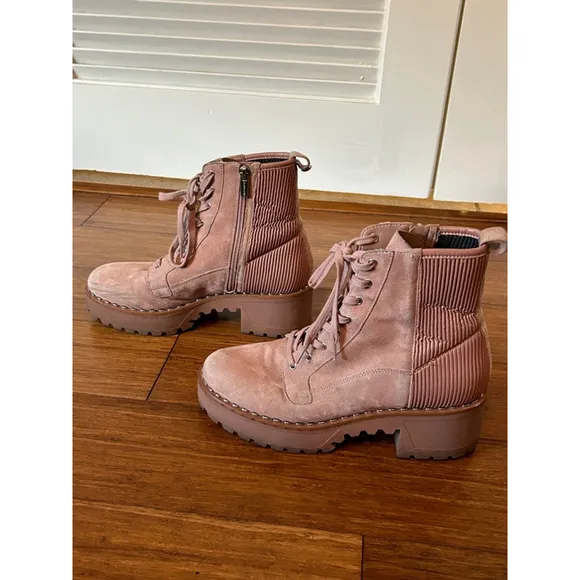 Vince Camuto Combat Boots, Powder Pink, Size 9M