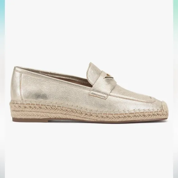 “VINCE CAMUTO” Myylee Gold Espadrille Slip On Loafers