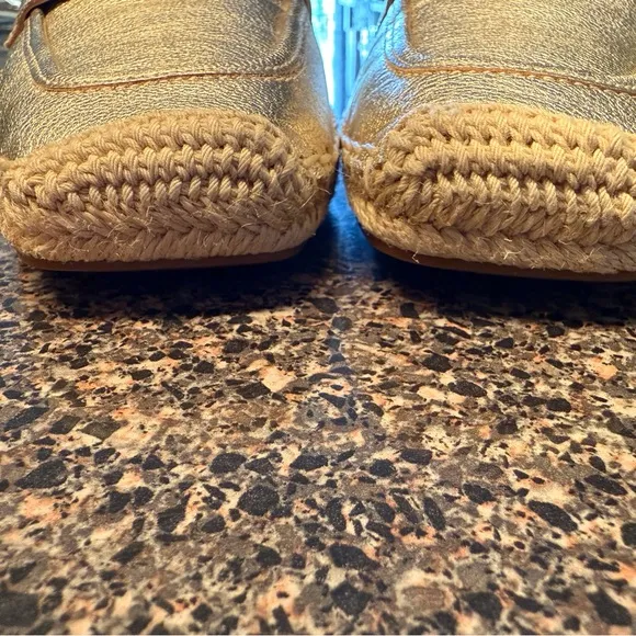 “VINCE CAMUTO” Myylee Gold Espadrille Slip On Loafers