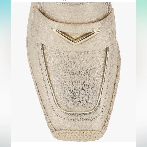“VINCE CAMUTO” Myylee Gold Espadrille Slip On Loafers