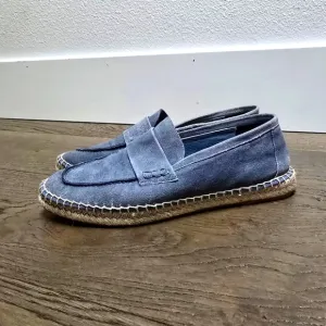 Vince Daria Suede Flat Espadrille Loafer in Indigo Denim Blue