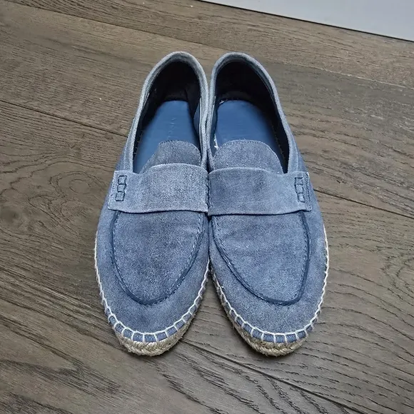 Vince Daria Suede Flat Espadrille Loafer in Indigo Denim Blue