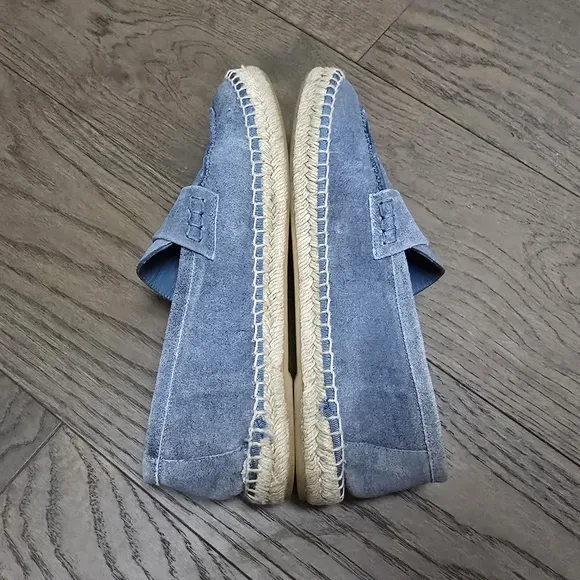 Vince Daria Suede Flat Espadrille Loafer in Indigo Denim Blue