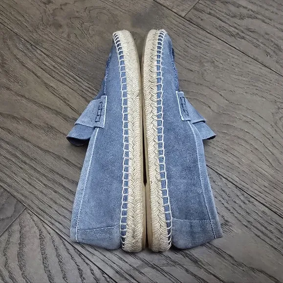 Vince Daria Suede Flat Espadrille Loafer in Indigo Denim Blue