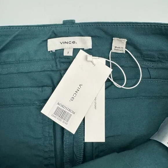 Vince Teal Green Coin-Pocket Cotton Bermuda Shorts Women’s 2 NWT