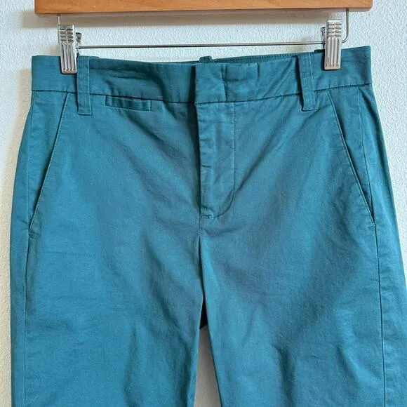 Vince Teal Green Coin-Pocket Cotton Bermuda Shorts Women’s 2 NWT