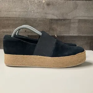 VINCE Womens Black Winford Espadrille Suede Leather Loafers US 11