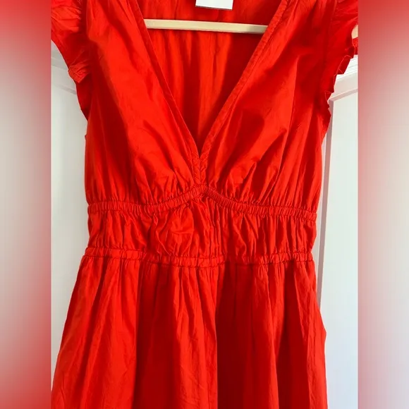 Vineyard Vines Poplin Flutter Midi Dress NEW NWOT Ruffle Hem Tiered Skirt