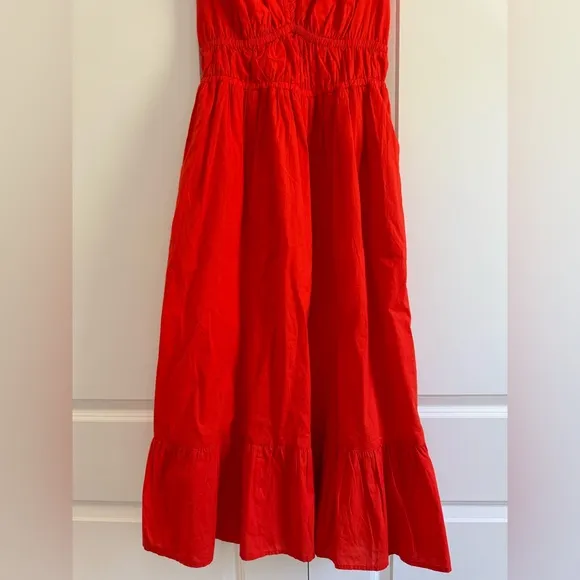 Vineyard Vines Poplin Flutter Midi Dress NEW NWOT Ruffle Hem Tiered Skirt