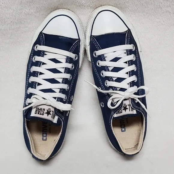 𝅺VINTAGE 80s Converse Chuck Taylor All-star Blue USA Made Low Top Sneakers 7-7.5