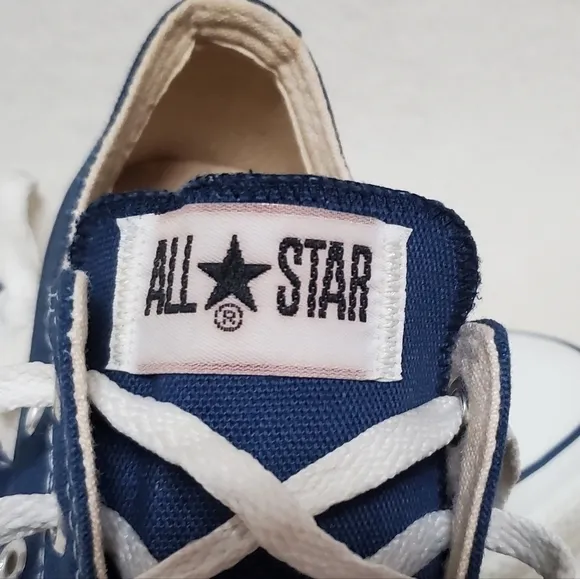 𝅺VINTAGE 80s Converse Chuck Taylor All-star Blue USA Made Low Top Sneakers 7-7.5