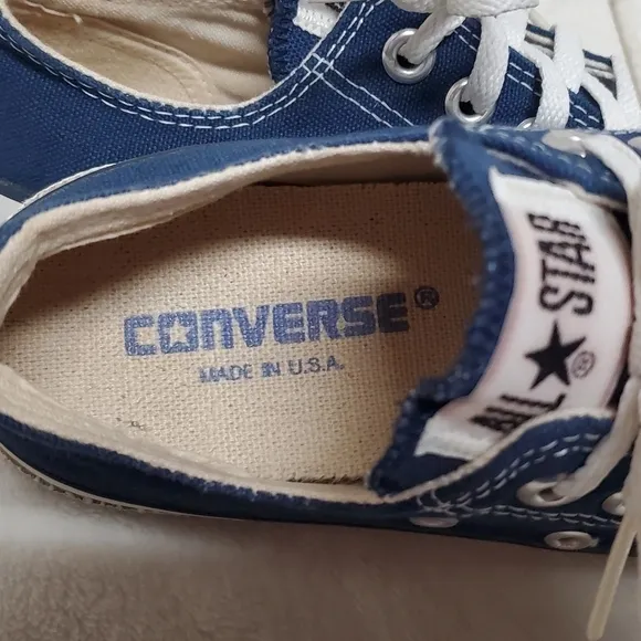 𝅺VINTAGE 80s Converse Chuck Taylor All-star Blue USA Made Low Top Sneakers 7-7.5