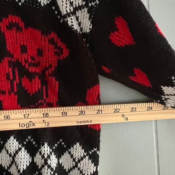 Vintage 90s Teddy Bear Heart Sweater L/XL Y2K Grunge Kawaii Alt Indie Harajuku