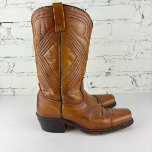 Vintage Acme Diamond Stitched Leather Western Boots 7