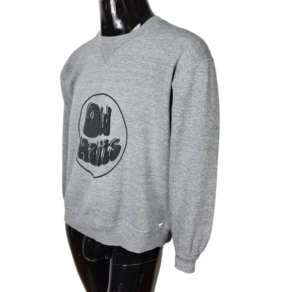 Vintage &quot;OLD HABITS&quot; Gray Pullover Graphic Sweatshirt Unisex Size L/XL USA Made