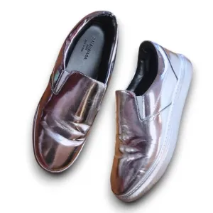 Vintage BALENCIAGA Y2K Silver Metallic Slip On Sneakers