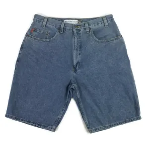Vintage Bugle Boy 765 Medium Wash Flat Front Denim Jean Shorts Mens Size 32 x 11