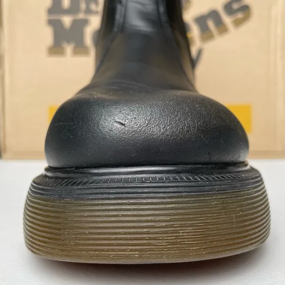 Vintage Dr. Martens England Chelsea Black Greasy Chunky Club Boots UK 4