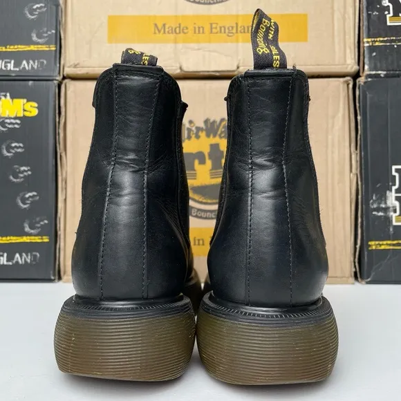 Vintage Dr. Martens England Chelsea Black Greasy Chunky Club Boots UK 4