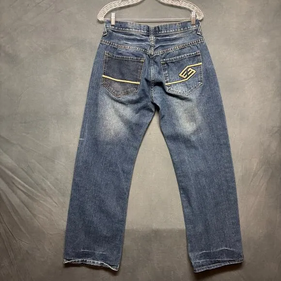 Vintage Enyce Baggie Jeans Skater Streetwear 90s Pocket Embellishment 30x30