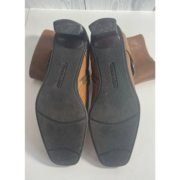 Vintage Etienne Aigner Square Toe Leather Jumper Boots Size 6.5