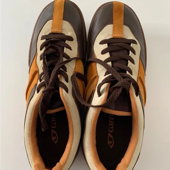 Vintage Giro Ollie Men's Leather and Suede Brown and Orange Sneakers Sz 8.5